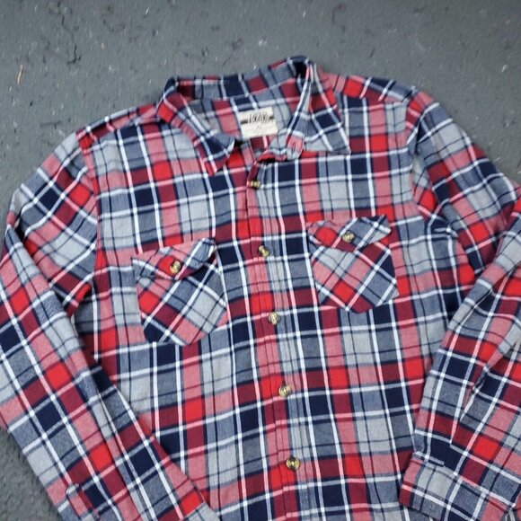 Open Trails Shirt Mens Size XL Extra Large Long Sleeve Button Red Plaid - Picture 3 of 6